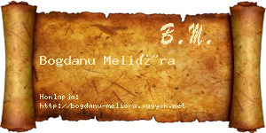 Bogdanu Melióra névjegykártya